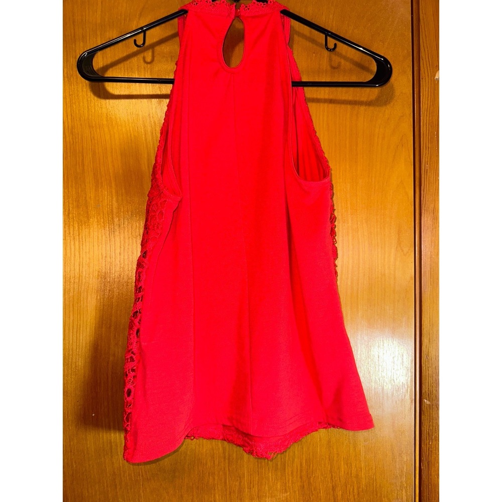 Amisu Red Lace Crochet‎ Halter Tank Top Size Small - Picture 4 of 8